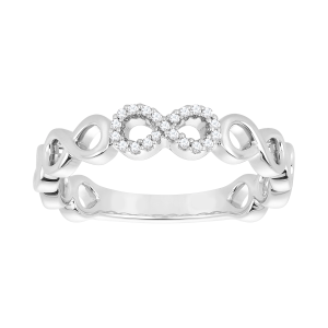 10K White Gold Infinity Diamond Band