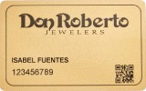 Example of what a Don Roberto Jewelers finance card looks like.